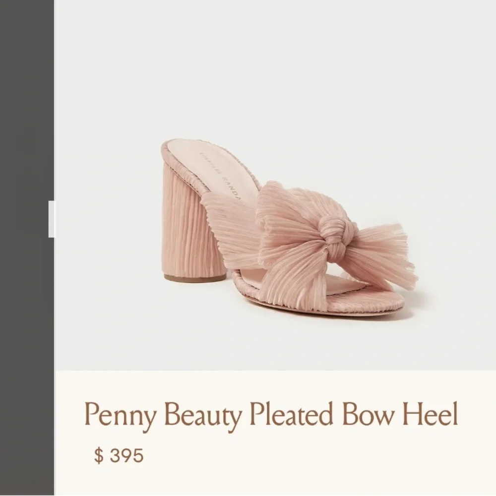 Loeffler Randall Penny Pleated Bow Heels Size 7.5